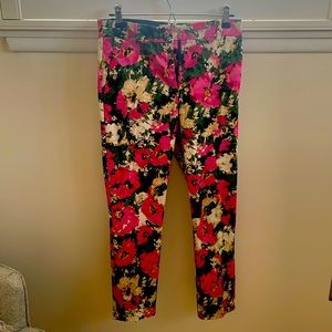 Bright floral ankle pants